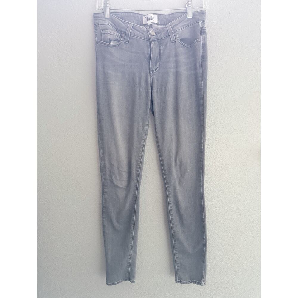 Paige Verdugo Ankle Mid Rise Skinny Stretch Gray Jeans Womens Size 27 28x27